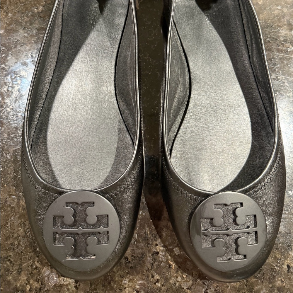 Tory Burch Black Leather Flats